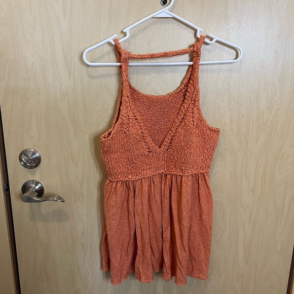 Free People Mountain View Orange Knit Top - Picture 1 of 4